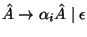 $\hat A\ensuremath{\rightarrow} {\alpha}_i\hat A\;\vert\;
\epsilon$