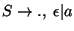 $S\ensuremath{\rightarrow}\ensuremath{\mathbf{.}} ,\;\epsilon\vert a$